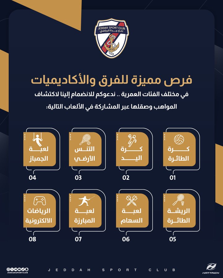 يعلن نادي جدة الرياضي عن فرص شراكة مميزة